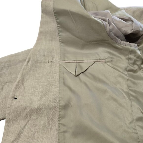 H&M Ivory Linen Blend Single Breasted Slim Fit Blazer Sz 42R - Picture 6 of 11